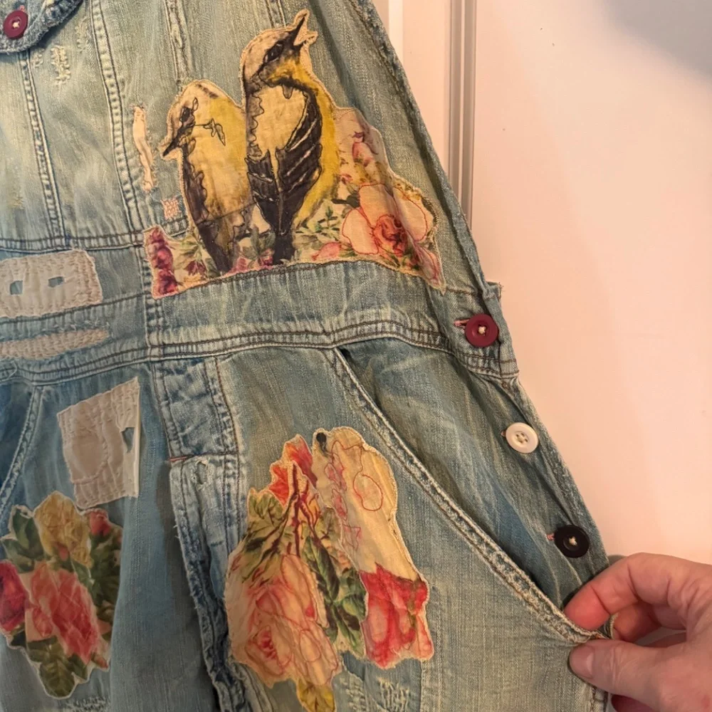 Magnolia Pearl "Floral Kitty" Overalls - Brand New! - Picture 3 of 15
